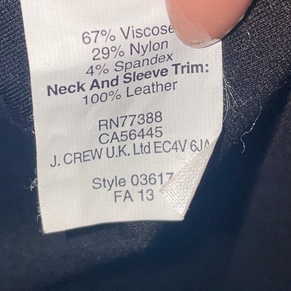 Madewell leather trim peplum top; size large, black - Picture 6 of 6